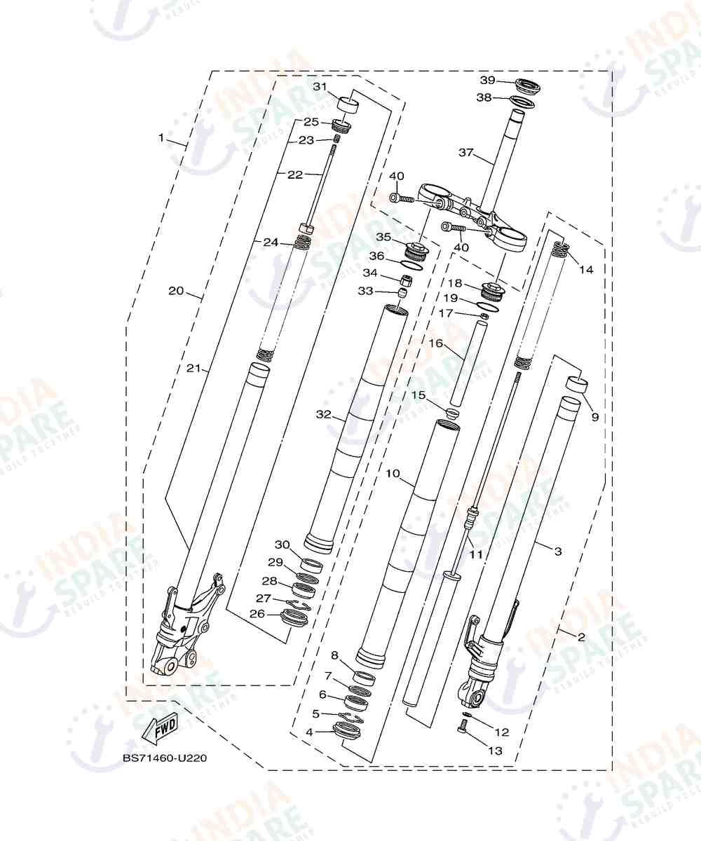 YAMAHA D782 R3 Series FRONT FORK